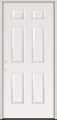 2'8" 6-Panel Steel Prehung Outswing Door Unit