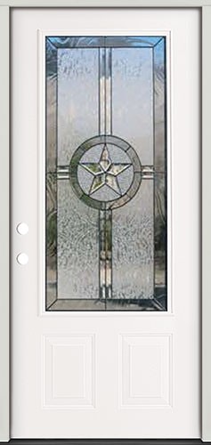 3/4 Lite Texas Star Steel Prehung Door Unit #70