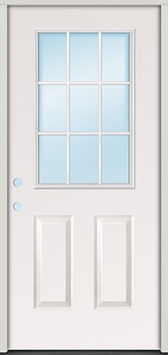 3'0" 9-Lite Steel Prehung Outswing Door Unit