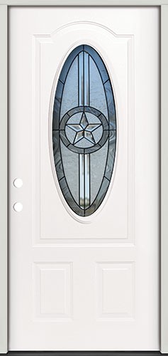 3/4 Oval Texas Star Steel Prehung Door Unit #60