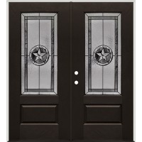 Texas Star 3/4 Lite Pre-finished Fiberglass Prehung Double Door Unit #1032