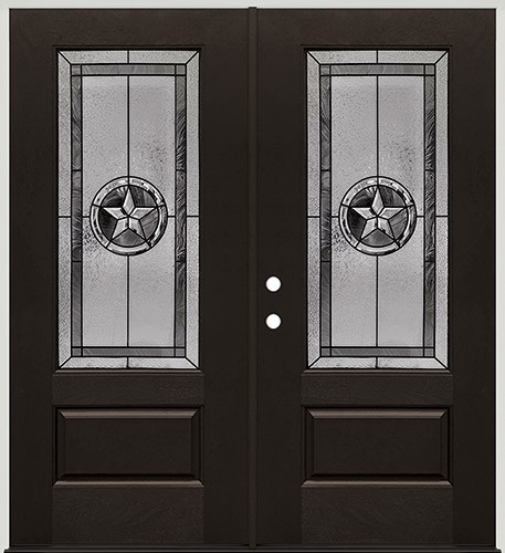 Texas Star 3/4 Lite Pre-finished Fiberglass Prehung Double Door Unit #1032