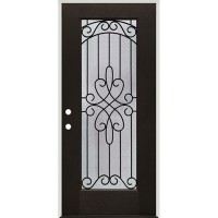 Full Lite Internal Grille Pre-finished Fiberglass Prehung Door Unit #1045