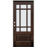 9-Lite Mahogany Wood Door Prehung Unit #2014