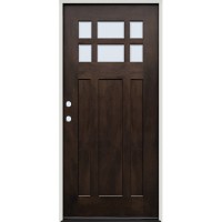 6-Lite Craftsman Shaker Mahogany Wood Door Prehung Unit #2017