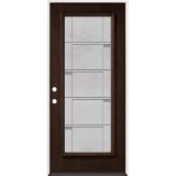 Full Lite Pre-finished Mahogany Wood Door Prehung Door Unit #2072