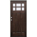 6-Lite Craftsman Raised Mahogany Wood Door Prehung Unit #2129