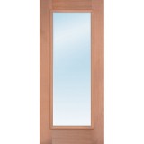 Low-E Clear Full Lite Mahogany Wood Prehung Door Unit