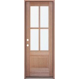 4-Lite Low-E Mahogany Prehung Wood Door Unit