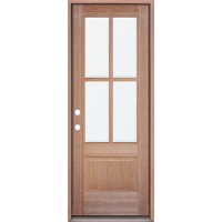 4-Lite Low-E Mahogany Prehung Wood Door Unit