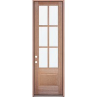 8'0" Tall 6-Lite Low-E Mahogany Prehung Wood Door Unit