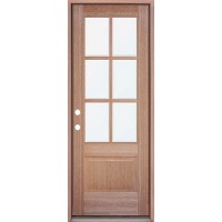 6-Lite Low-E Mahogany Prehung Wood Door Unit