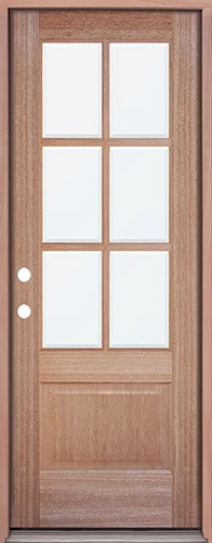 6-Lite Low-E Mahogany Prehung Wood Door Unit