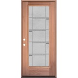 Full Lite Mahogany Wood Door Prehung Door Unit #3072