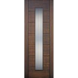 8'0" Tall Modern Vertical 1-Lite Mahogany Prehung Wood Door Unit
