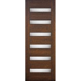 8'0" Tall Modern 6-Lite Mahogany Prehung Wood Door Unit