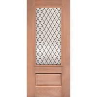 3/4 Lite Diamond Mahogany Wood Prehung Door Unit #3126