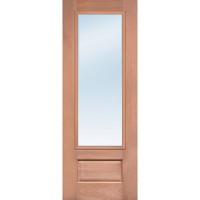8'0" Low-E Clear 3/4 Lite Mahogany Wood Prehung Door Unit