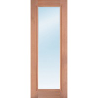 8'0" Low-E Clear Full Lite Mahogany Wood Prehung Door Unit
