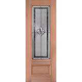 8'0" 3/4 Lite Fleur-de-lis Mahogany Wood Door Prehung Door Unit #3836