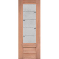 8'0" 3/4 Lite Mahogany Wood Prehung Door Unit #3872