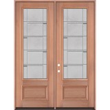 8'0" 3/4 Lite Mahogany Wood Double Door Unit #3872