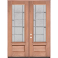 8'0" 3/4 Lite Mahogany Wood Double Door Unit #3872