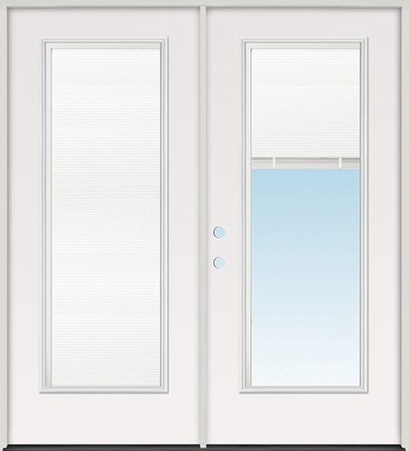 Miniblind Full Lite Fiberglass Patio Prehung Double Door Unit