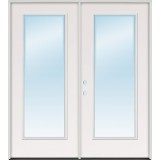 Full Lite Fiberglass Patio Prehung Double Door Unit