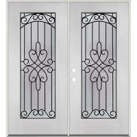 Full Lite Internal Grille Fiberglass Prehung Double Door Unit #4045