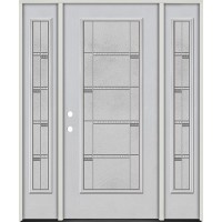 Full Lite Fiberglass Prehung Door Unit with Sidelites #4072