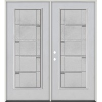 Full Lite Fiberglass Prehung Double Door Unit #4072