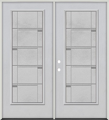 Full Lite Fiberglass Prehung Double Door Unit #4072