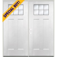 Special Buy - #4116: Beveled Craftsman Fiberglass Double Door Unit