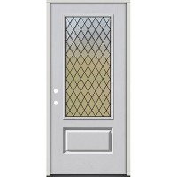3/4 Lite Textured Diamond Fiberglass Prehung Door Unit #4117