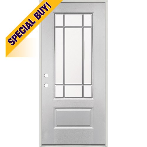 Special Buy - #4119: Beveled 9-Lite Fiberglass Single Door Unit