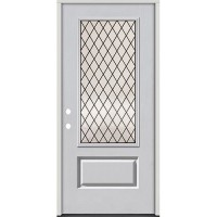 3/4 Lite Diamond Fiberglass Prehung Door Unit #4126
