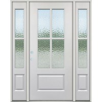 4-Lite SDL Flemish Fiberglass Door Unit with Sidelites