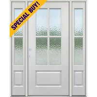 Special Buy - Model SF: 4-Lite SDL Flemish Fiberglass Door Unit with Sidelites