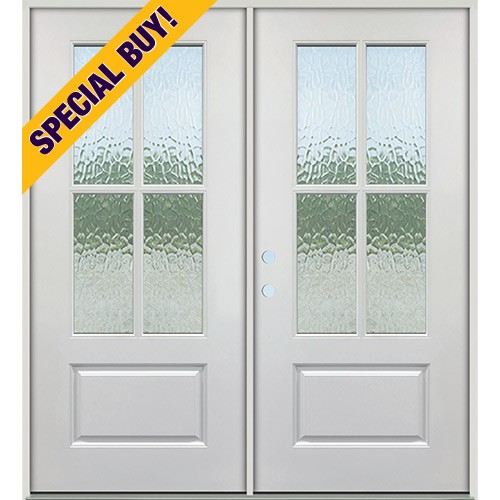 Special Buy - #4147: 4-Lite SDL Flemish Fiberglass Double Door Unit Special Buy - #4147: 4-Lite SDL Flemish Fiberglass Double Door Unit