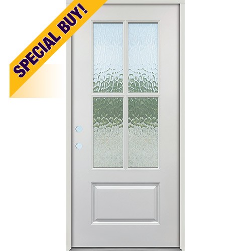 Special Buy - #4147: 4-Lite SDL Flemish Fiberglass Single Door Unit