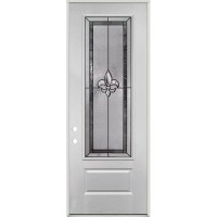8'0" 3/4 Lite Fleur-de-lis Fiberglass Prehung Door Unit #4836