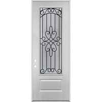 8'0" 3/4 Lite Internal Grille Fiberglass Prehung Door Unit #4845