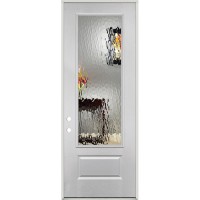 Privacy Glass 8'0" 3/4 Lite Fiberglass Prehung Door Unit