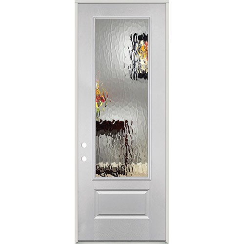 Privacy Glass 8'0" 3/4 Lite Fiberglass Prehung Door Unit