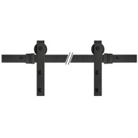72" Sliding Barn Door Track and Hardware Kit - Black