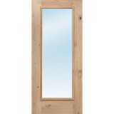 Low-E Clear Full Lite Knotty Alder Wood Prehung Door Unit