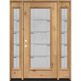 Full Lite Knotty Alder Wood Door Unit with Sidelites #7072
