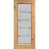 Full Lite Knotty Alder Wood Door Prehung Door Unit #7072