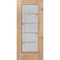 Full Lite Knotty Alder Wood Prehung Door Unit #7072
